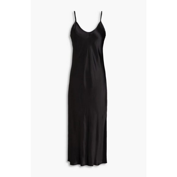💕ENZA COSTA💕 Bias Slip Dress ~ Black Satin Midi Length Size 3 = Large NWOT - Picture 7 of 16